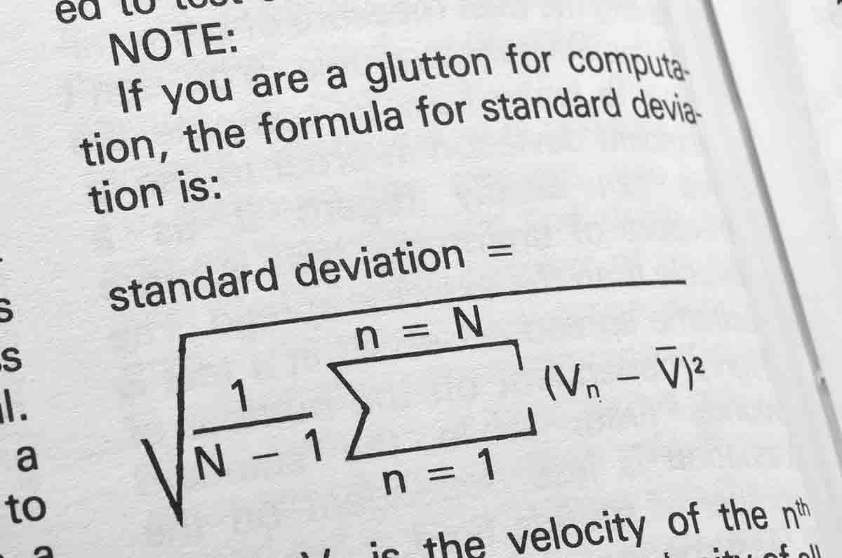 Ken Oehler’s formula for standard deviation (SD) was published in the 1987 Speer Reloading Manual No. 11.